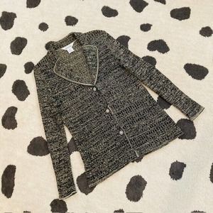 Misook $438 Women's Small Metallic Dressy Ornate Button Sweater Jacket Blazer
